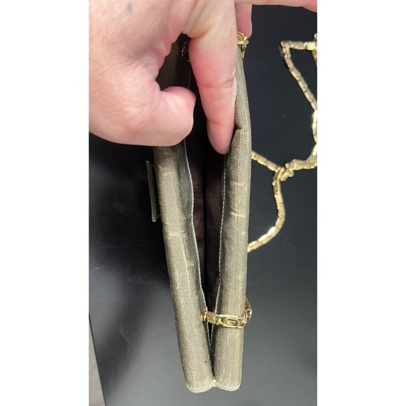 GIORGIO ARMANI OLIVE GOLD CHAIN EVENING ENVELOPE BAG - Picture 9 of 13